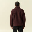 Sweat effet polaire col montant bordeaux homme