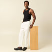 Pantalon droit longueur 32 ecru homme