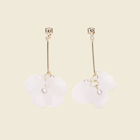 Boucles d'oreilles pendantes blanc femme