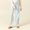 Jeans large taille haute denim snow bleu femme