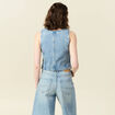 Veston sans manches en jean denim used femme