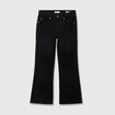 Jeans bootcut cropped taille bascul&eacute;e denim noir femme