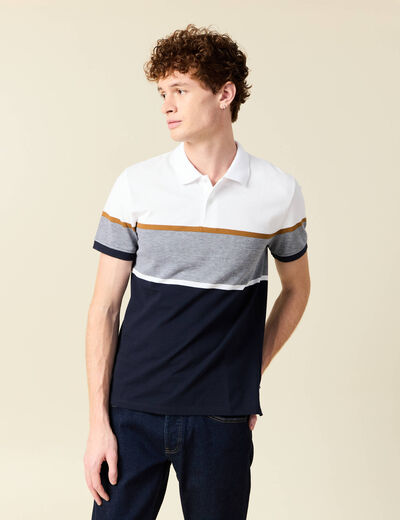 Polo manches courtes blanc homme