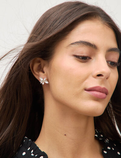Lot de 2 paires de boucles d'oreilles couleur argent femme