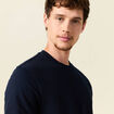 T-shirt cintré col rond manches courtes bleu marine homme