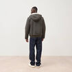 Parka courte &agrave; capuche vert kaki homme