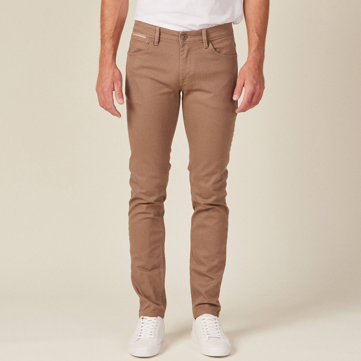 Jeans slim vert kaki homme