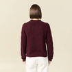 Pull col montant manches longues bordeaux femme