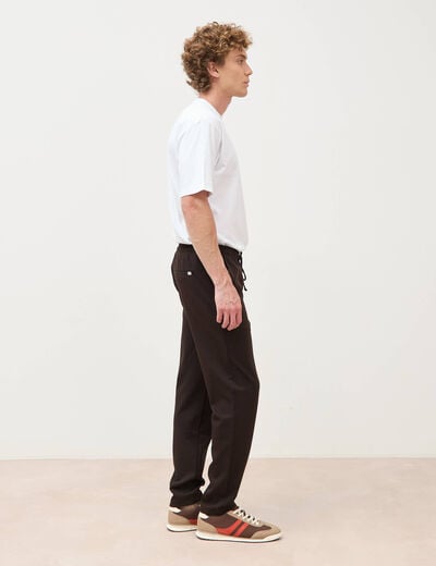 Pantalon chino jogger marron homme