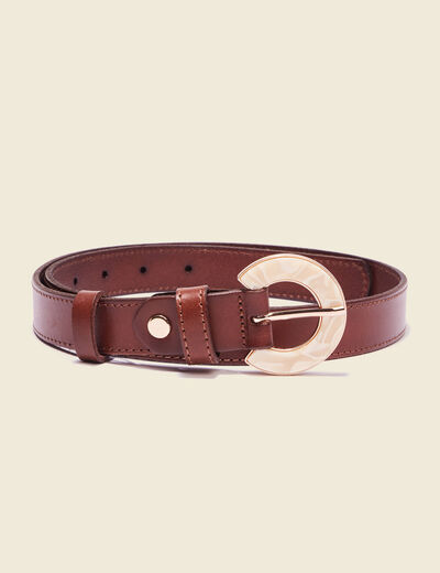 Ceinture en cuir marron femme