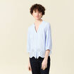 Chemise manches 3/4 brodée blanc femme