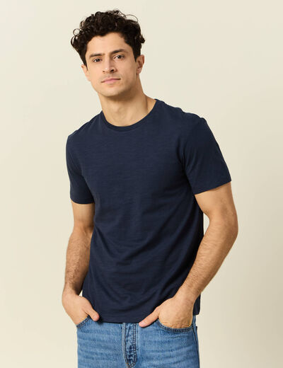 T-shirt Instinct col rond bleu marine homme