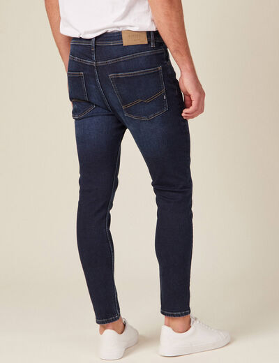 Jeans tapered 5 poches denim brut homme