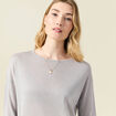 Pull manches longues gris clair femme
