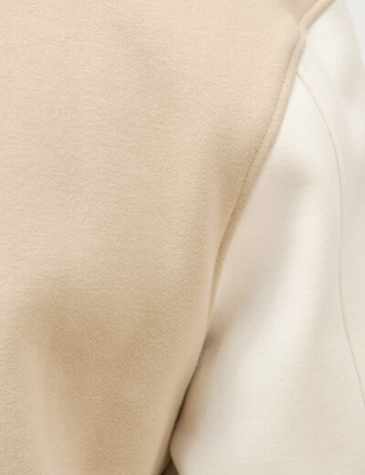Sweat manches longues brod&eacute; beige homme