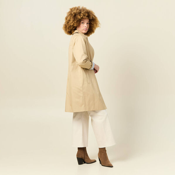trench long double beige femme Trench long doublé beige femme