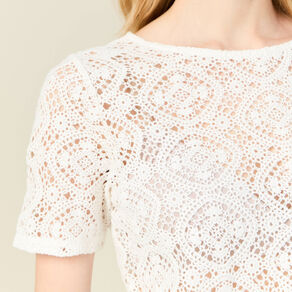 T-shirt manches courtes ecru femme