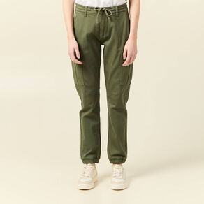 Pantalon cargo battle 7/8ème vert kaki femme