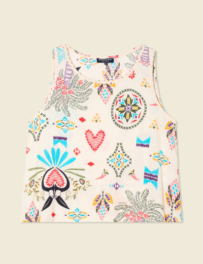 Blouse sans manches blanc femme