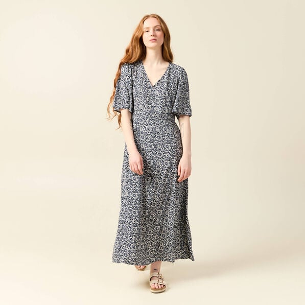 robe longue trapeze bleu femme Robe longue trapèze bleu femme