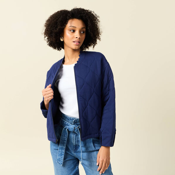 gilet matelasse bleu fonce femme Gilet matelassé bleu foncé femme