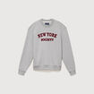 Sweat droit col rond manches longues gris clair homme