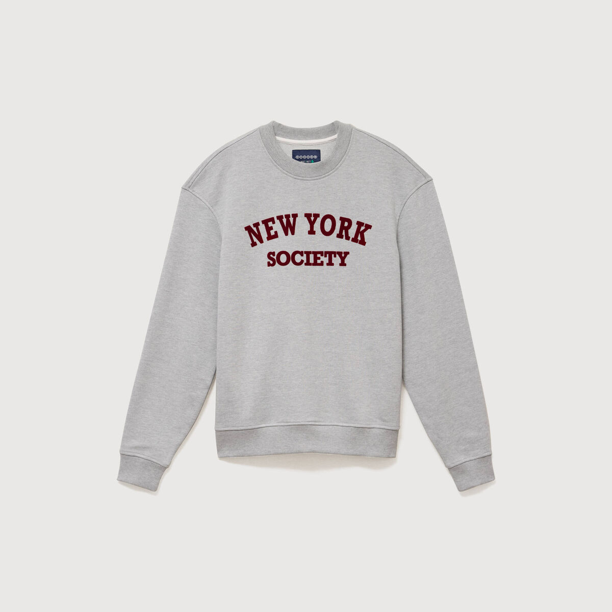 Sweat droit col rond manches longues gris clair homme
