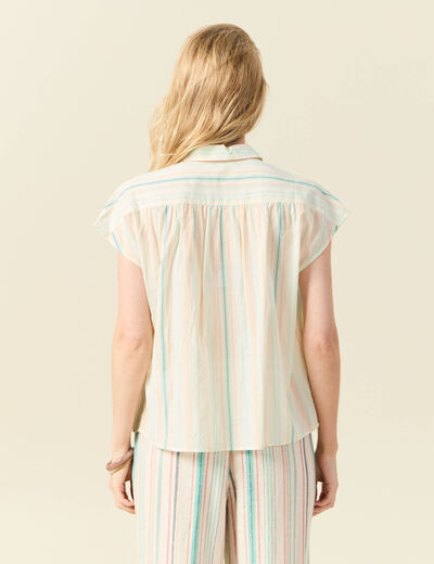Blouse manches courtes blanc femme