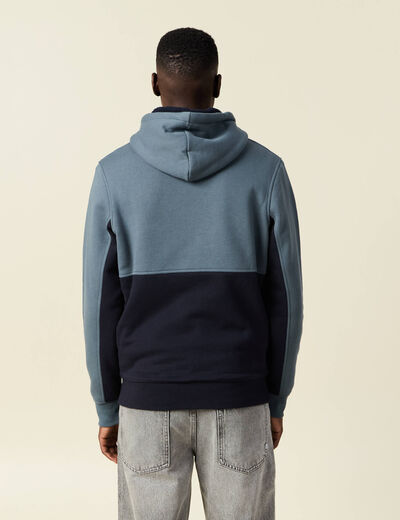 Sweat zipp&eacute; &agrave; capuche vert fonc&eacute; homme