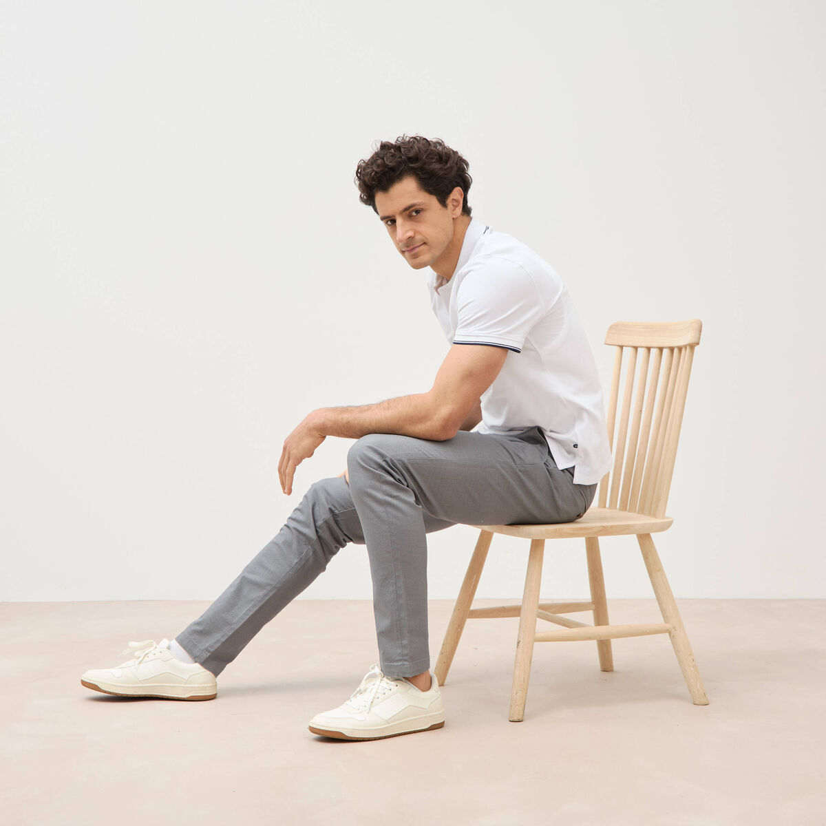 Pantalon chino longueur 32 gris homme