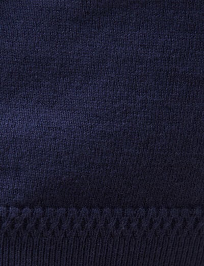 Pull manches longues bleu marine femme