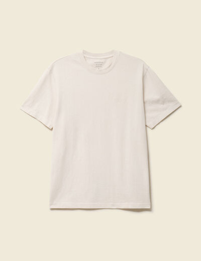 T-shirt ample en coton manches courtes ecru homme