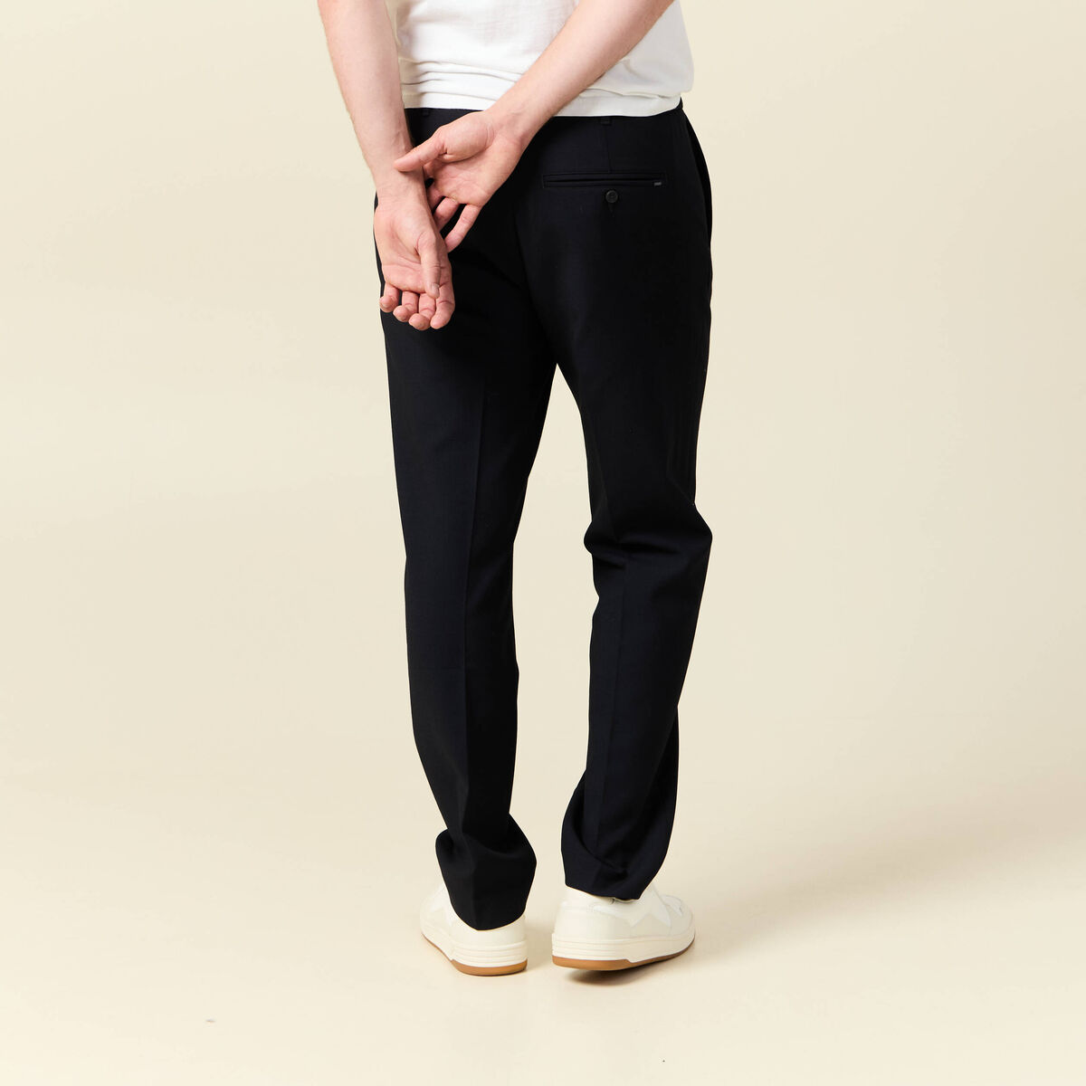 Pantalon droit longueur 32 bleu marine homme