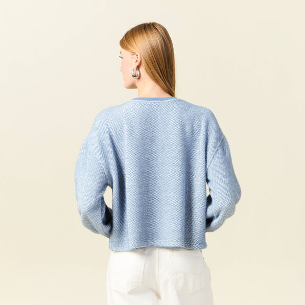 Sweat manches longues bleu clair femme