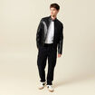 Veste manches longues col biker noir homme