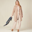 Manteau droit long boutonné marron clair femme