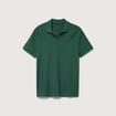 Polo cintr&eacute; manches courtes en coton vert homme
