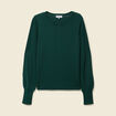 Pull manches longues vert fonc&eacute; femme