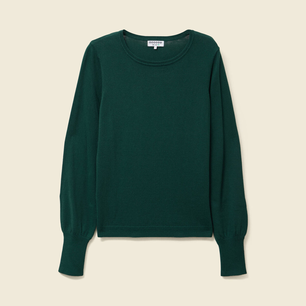 Pull manches longues vert fonc&eacute; femme