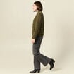 Doudoune ajust&eacute;e courte manches longues vert kaki femme