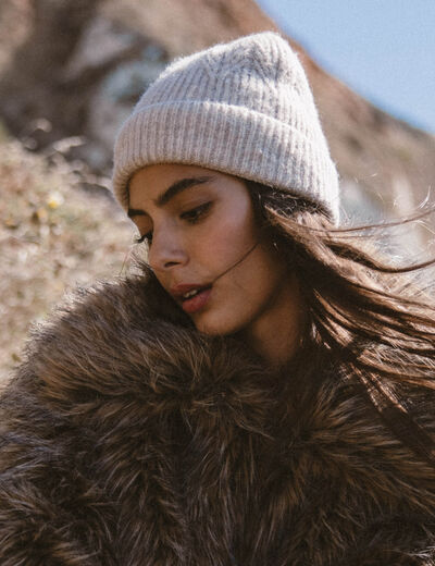Bonnet beige femme