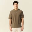 Polo manches courtes vert kaki homme