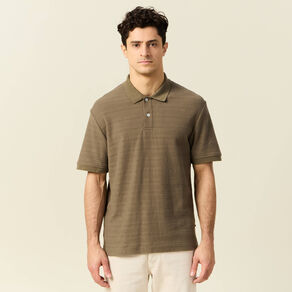 Polo manches courtes vert kaki homme