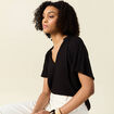 Blouse manches courtes noir femme