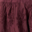 Chemise col rond manches longues brod&eacute;e prune femme