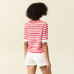 Pull manches courtes rouge femme