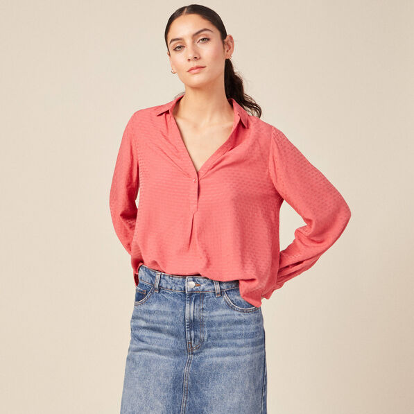 blouse manches longues terracotta femme Blouse manches longues terracotta femme