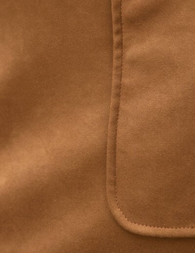 Mini-jupe doubl&eacute;e marron femme