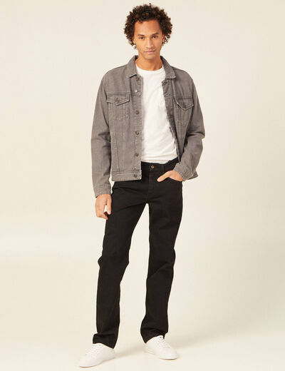 Jeans regular longueur 34 denim noir homme
