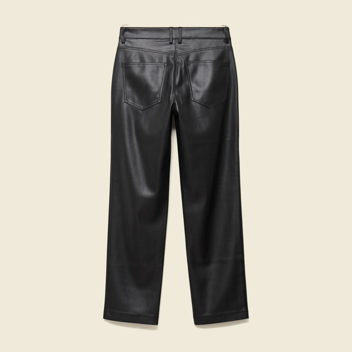 Pantalon taille haute similicuir noir femme